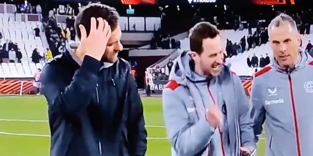 L'esultanza dello Staff di Xabi Alonso