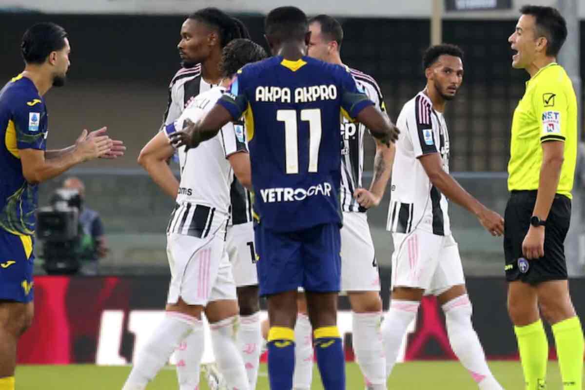 Verona-Juve, Rapuano rischia la retrocessione in Serie B
