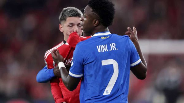 Vinicius vittima di un insulto razzista in Benfica-Real Madrid